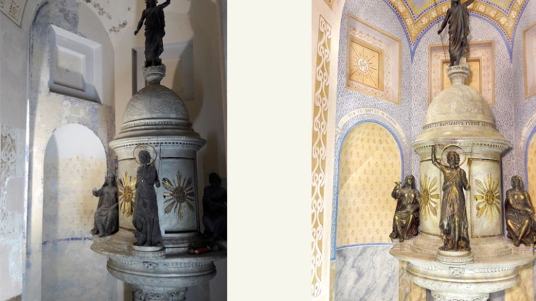 restauro-dipinto-murale-cappella-fonte-battesimale