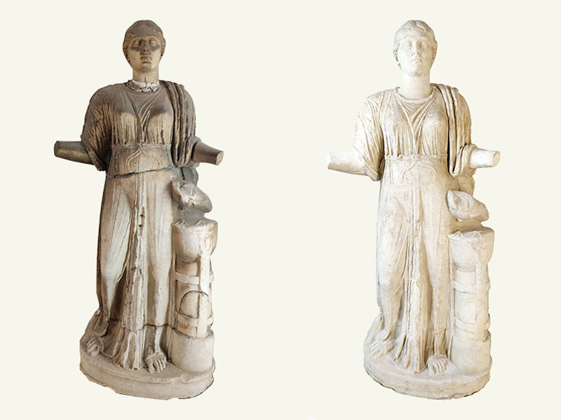 Figura femminile, statua in marmo I-III sec. d.C., restauro anno 2021