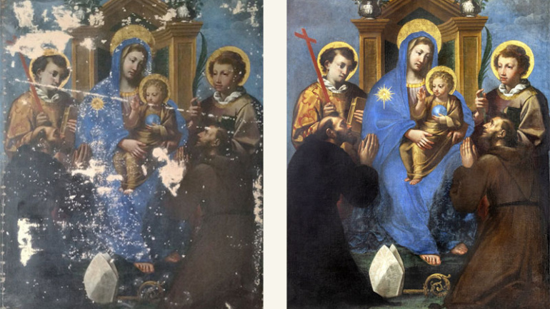 restauro-dipinto-madonna-trono-santi-chiesa-santa-maria-delle-grazie