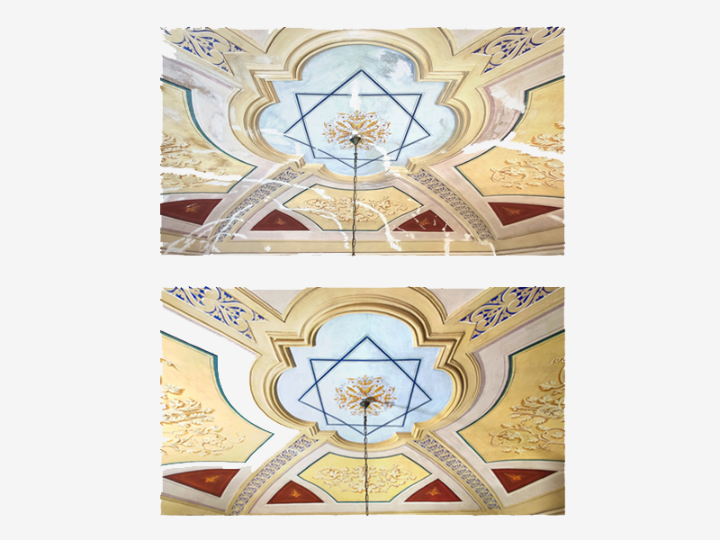 Comune di San Severino Marche, restauro apparati decorativi murali XIX sec., anno restauro 2021